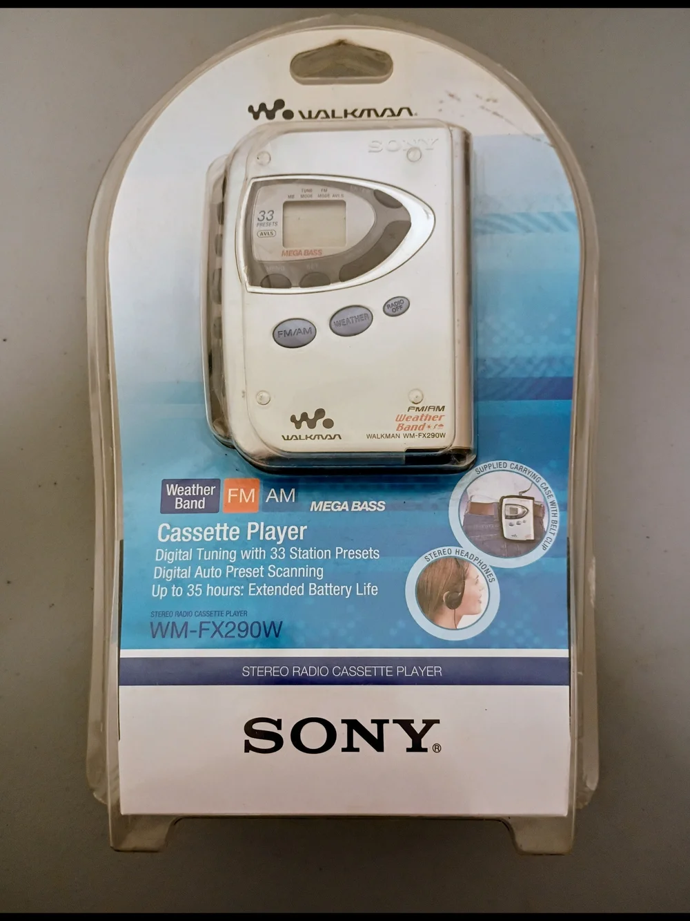 Sony White Walkman Portable Cassette Player with FM/AM Sealed In Original Box